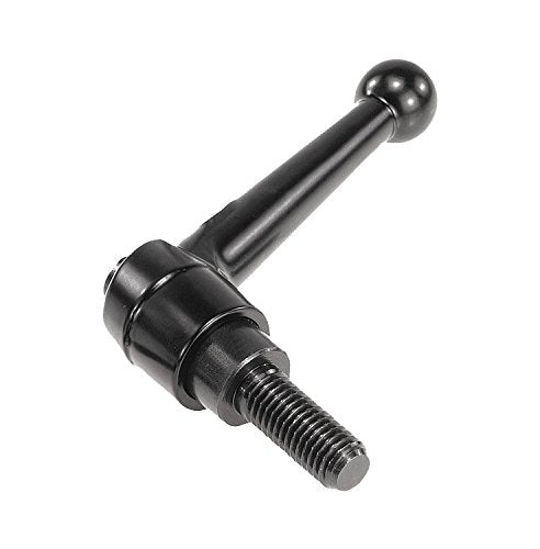 Kipp 06430-2A41X60 Zinc/Steel Adjustable Handle with 3/8-16" External Thread, Classic Ball Style, Inch, Black Satin Powder-Coated Finish, Steel Components, Size 2, 60 mm Screw Length