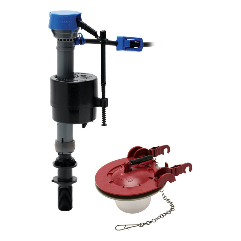 Fluidmaster 400CAR3P5 PerforMAX Adjustable High Performance Toilet Fill Valve and Flapper Repair Kit, For 3-Inch Flush Valve Toilets 1 Count (Pack of 1)