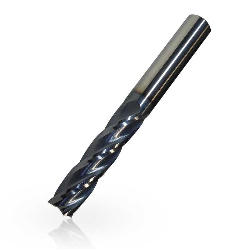 1/2" Carbide End Mill，1/2" Extra Long End Mill, 4" Overall Length, 4 Flute, Solid Carbide Square End Mill, 1/2" Cutting Diameter, 2" Length of Cut, Helix Angle: 30°,AlTiN Coated 1/2"*2"*4”