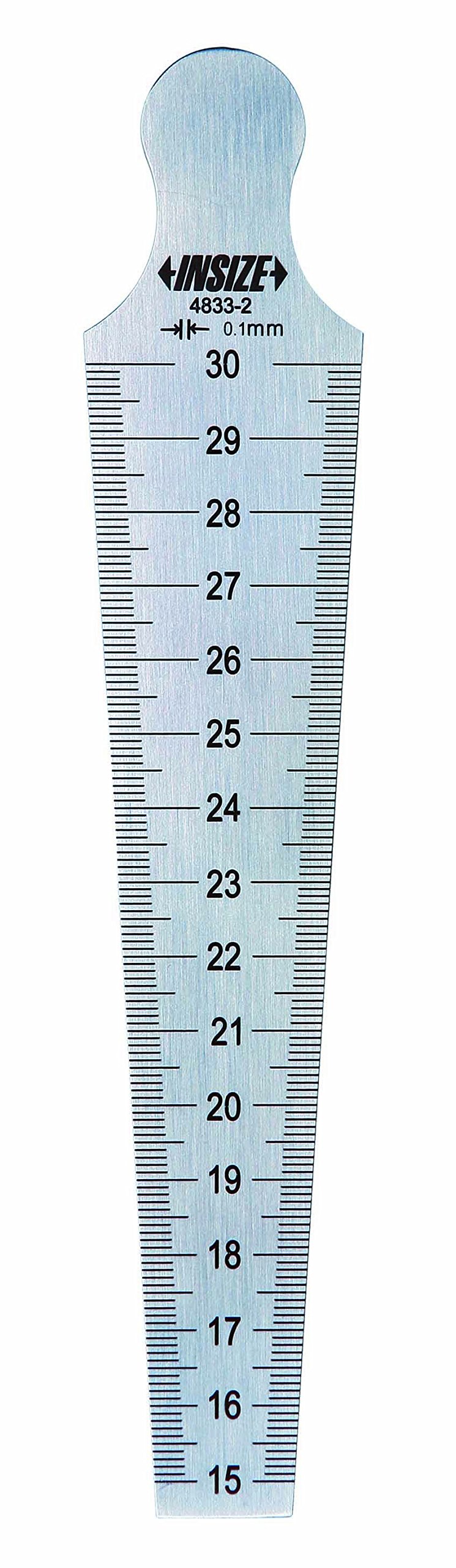 INSIZE 4833-1 Taper Gage, 1/32"-5/8" (0.8-15 mm), Graduation 1/64" (0.1 mm)