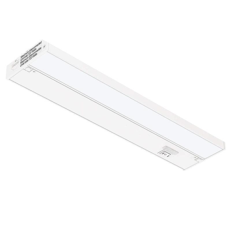 GETINLIGHT 18-inch LED Under Cabinet Lighting, Hardwired or Plugged-in, Warm White (2700K), Soft White (3000K), Bright White (4000K), Dimmable, White Finished, IN-0210-2