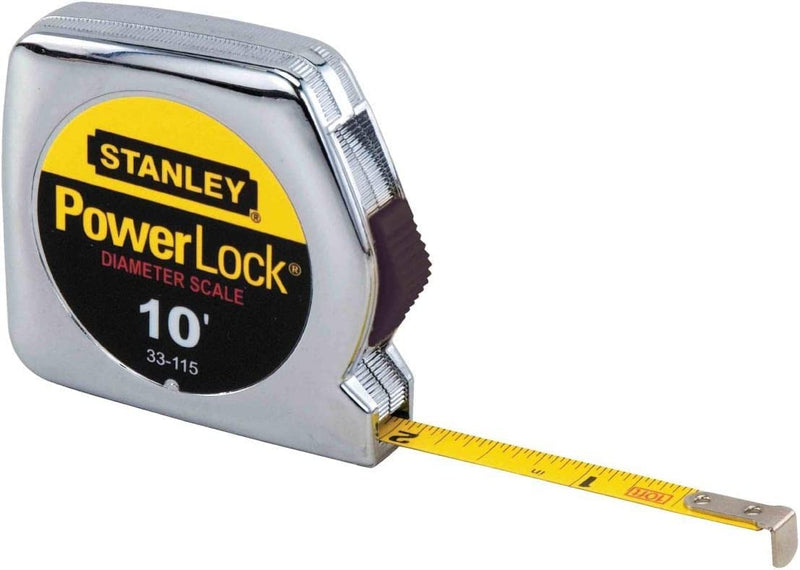 Powerlock Tape Rule, 1/4"" x 10ft, Plastic Case, Chrome, 1/16"" Graduation, Sold as 1 Each Silver 10 Feet