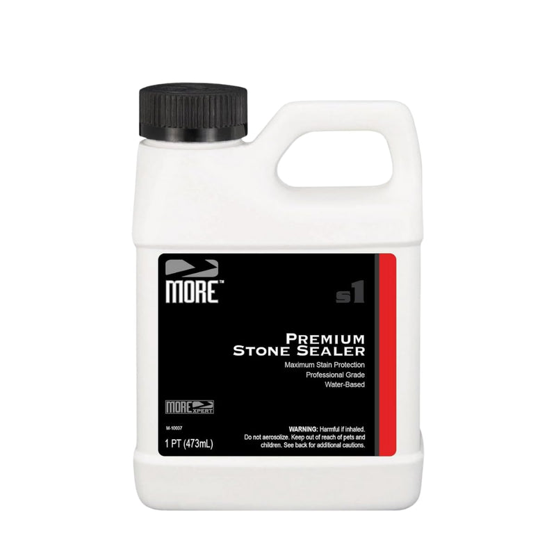 More Premium Stone Sealer - Water-Based Protectant - Granite, Marble, Concrete & Grout Sealer - for Indoor & Outdoor Use - Protects Against Oil, Water-Based Stains - Unscented - (16oz) Pint