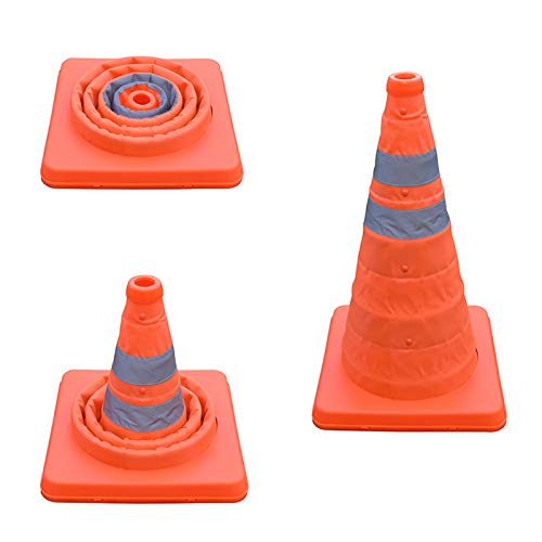 12 Inch Collapsible Traffic Multi Purpose Pop Up Reflective Safety Cone, Work Area Protection, Emergency Roadside Barrier