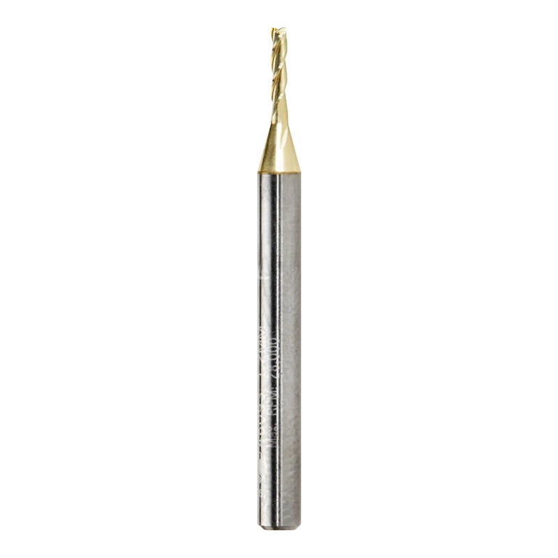 Amana Tool CNC Solid Carbide Up-Spiral Router Bit for Composite, Fiberglass, Phenolic, ZrN Coated, 46093, 1.2mm Dia x 5mm x 1/8 Shank x 35mm Long