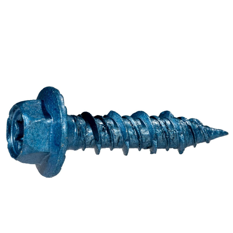 5/16" x 1-3/4" TorqueMaster Star Drive Hex Washer Head Masonry Screws, 50 Pieces, Concrete Screws, Rust Resistance, High Strength Durable Alloy Steel, Driver Bit & Masonry Drill Bit Included