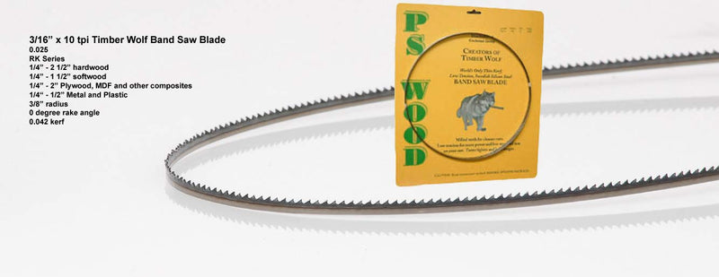 PS Wood Timber Wolf 80 x 3/16 x 10 tpi Band Saw Blade fits Craftsman 12" 9HT2433N, 9HT233IN, & 22432, Hitachi 12" & More