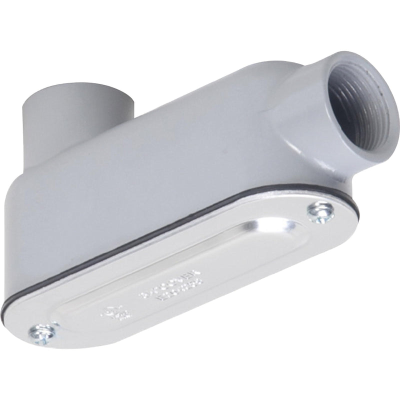 TayMac RLB150 Threaded LB Conduit Body, Die Cast Aluminum, Stamped Steel Cover, 1-1/2-Inch, Gray 1-1/2"