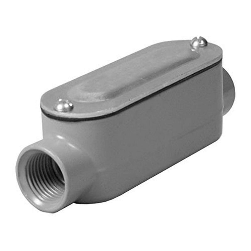 TayMac RLC100 Threaded C Type Conduit Body, Die Cast Aluminum, Stamped Steel Cover, 1-Inch,Gray 1"