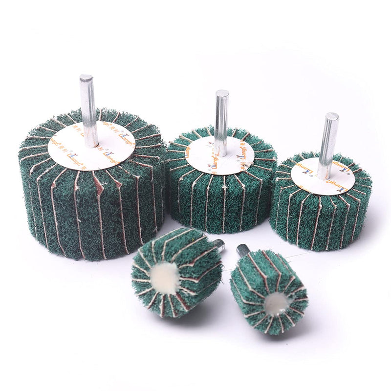ATOPLEE 6pcs Mounted Flap Wheels - 80# Mounted Flap Wheels for Remove Rust and Weldding burr etc.. (120#) 120# - NewNest Australia