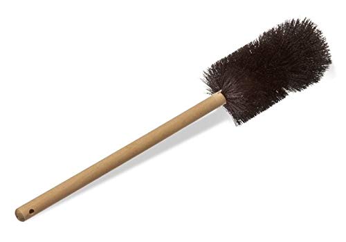 4117 Beaker Brush, Black Nylon, Heavy Double Tufted End, Wood Handle, 3" Diameter, 5" Brush Length, 1" Height, 1" Wide, 16" Length, Borosilicate Glass