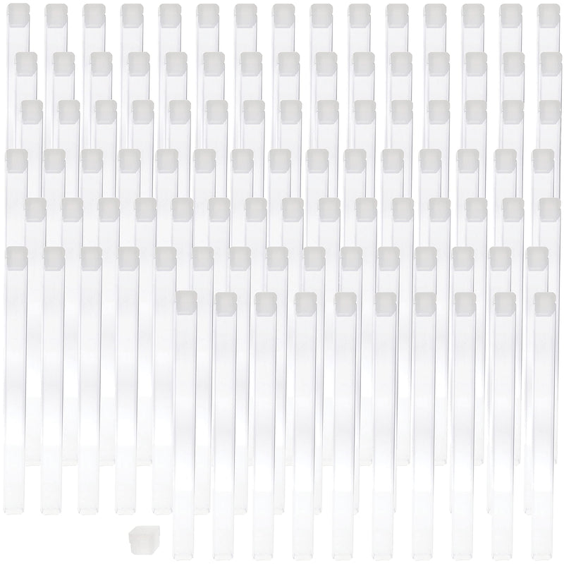 The Beadsmith Clear Plastic Tubes - 6 x .5 Inch Square Tubes - Flat Caps - Use for Beads, Bath Salts, Wedding & Party Favors, Home or Office Storage - Bag of 100 6" x .5" Square