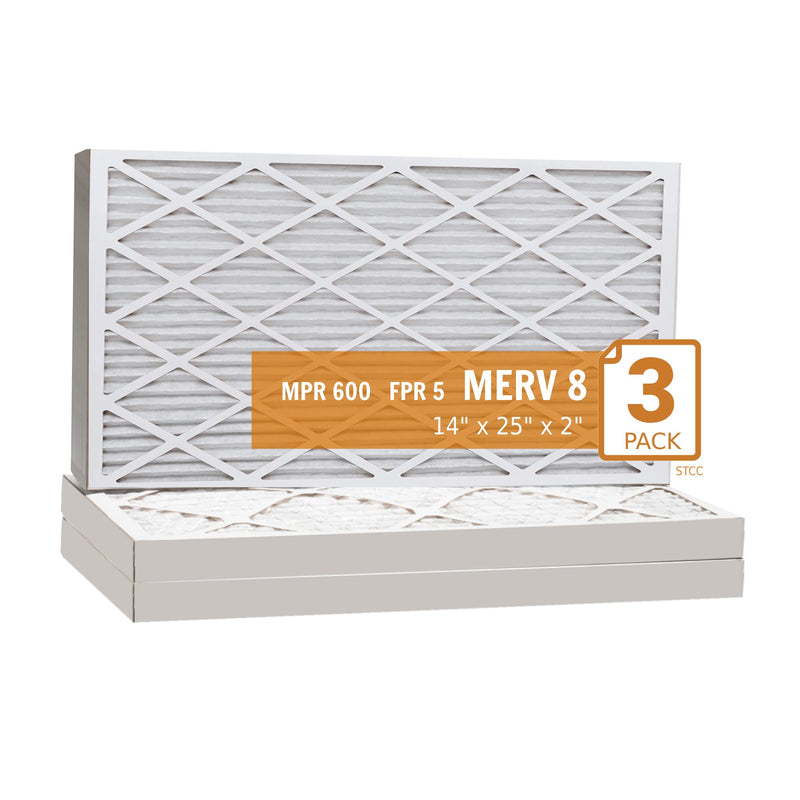 Sterling Seal KP-5251104785x6 Purolator Key Pleat Extended Surface Pleated Air Filter, Mechanical MERV 8, 14" W x 25" H x 2" D (Pack of 6)