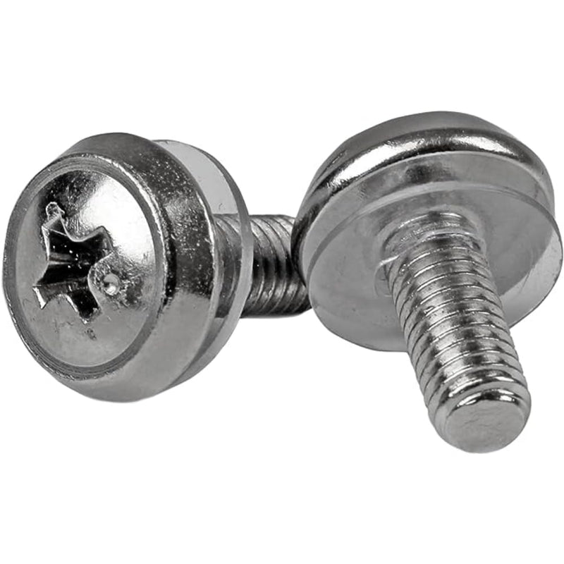 StarTech 100-Pack M5 12mm Mounting Screws, Nickel-Plated, 19in & 10in, TAA | Fits cabinets and enclosures, Mounts servers and AV gear, GSA Schedule purchases Silver Mounting Screws Silver Mounting Screw