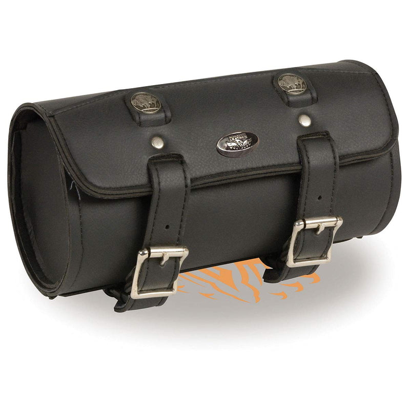 Milwaukee Leather MP8520 Black Small PVC Motorcycle Windshield Tool Bag with Buffalo Nickel Snaps - One Size