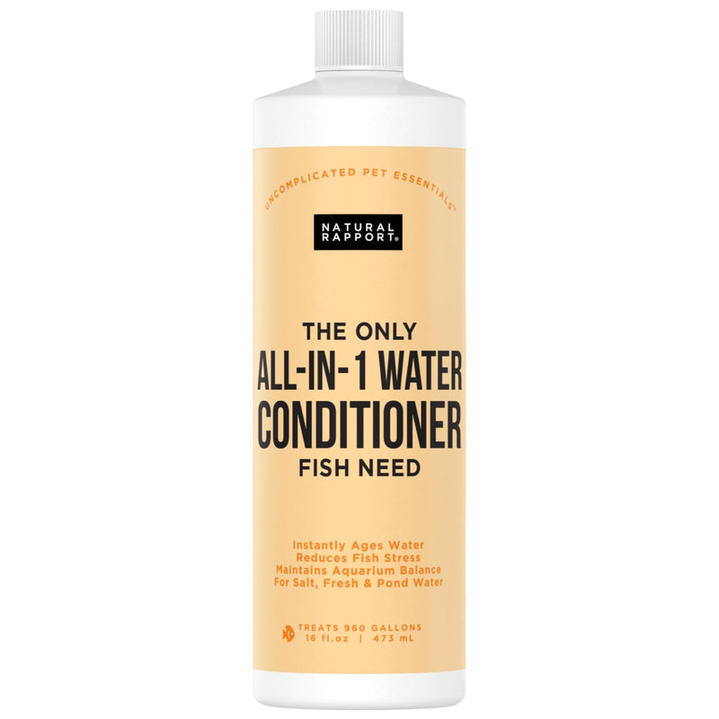 Aquarium Water Conditioner - Naturally Detoxifies and Removes Ammonia, Nitrite, Chlorine, and Chloramine from Saltwater and Freshwater (16 fl oz.) 16 oz