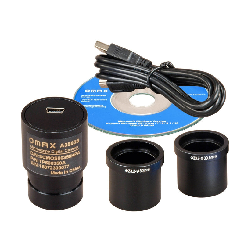 OMAX 640x480 USB Digital Microscope Camera Compatible with Windows XP Through Windows 10 0.3MP + USB2