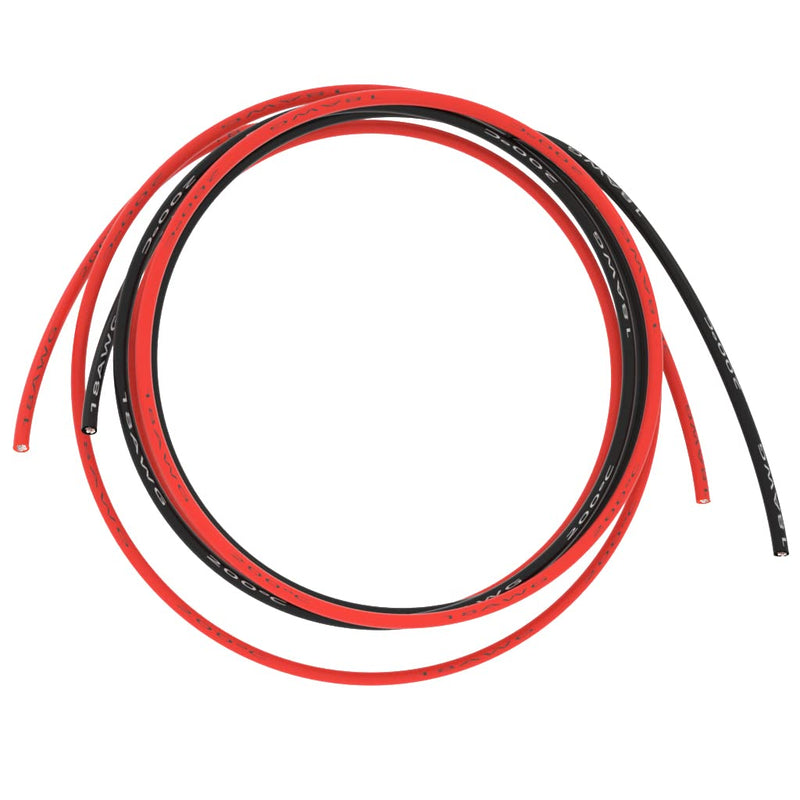 BNTECHGO 18 Gauge Silicone Wire 5 ft red and 5 ft Black Flexible 18 AWG Stranded Tinned Copper Wire 18 gauge silicone wire 5ft and 5ft 18 gauge red and black