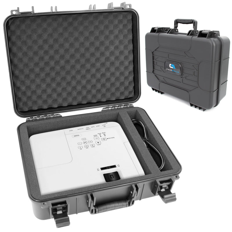 CASEMATIX Home Video Projector Hard Case Compatible with PowerLite and Home Cinema DLP WXGA 1080p 3D Projectors for Select Models Pro EX9200, 1781W, 1761W, 1284,640, 740HD, 1040 and More, Case Only 16 Inch Black