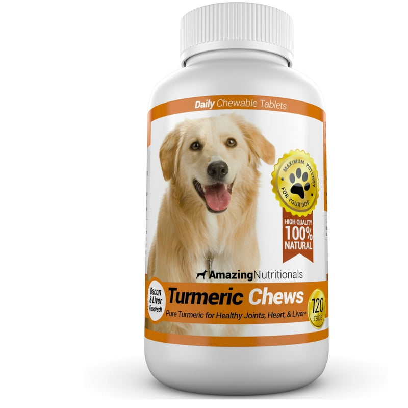 Amazing Turmeric for Dogs Curcumin Pet Antioxidant, Eliminates Joint Pain Inflammation, 120 Chews - PawsPlanet Australia
