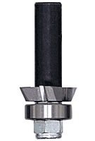 Amana Tool - 47400 Carbide Tipped 4 Wing Flush Trim Single Bevel Cutter Assembly 7/8 Dia x 7/8 D x 1/4 CH x 1/4 SHK