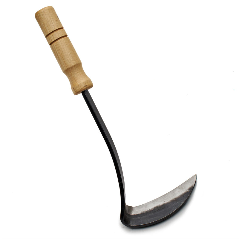 Kings County Tools Japanese Made Weeding Sickle Tool | Nejiri Kama | Razor Sharp 4" Drop Forged Steel Blade | Designed for Strength, Durability, and Quick Weed Removal | 7" Overall Length