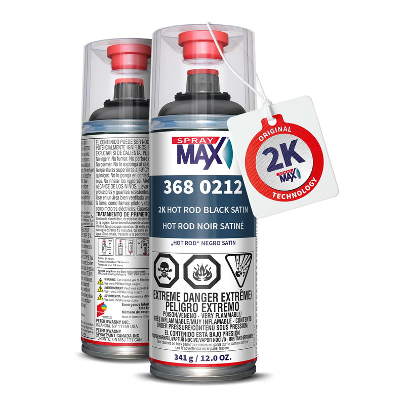 SprayMax 2K Topcoat Hot Rod Satin Black | 2K Satin Black Spray Paint