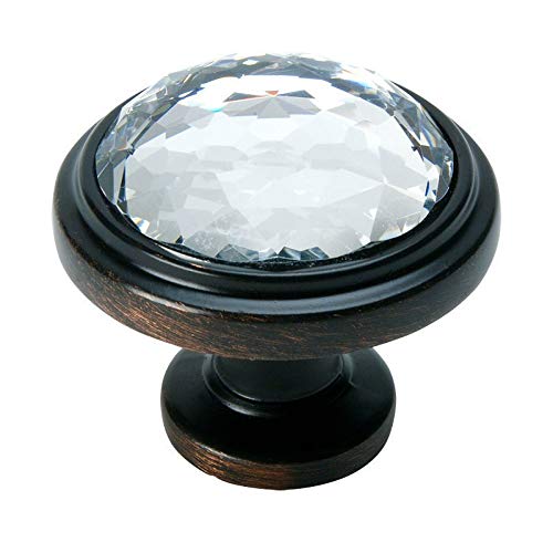 Cosmas 20 Pack 5317ORB-C Oil Rubbed Bronze Glass Knob 1-1/4 Inch Diameter