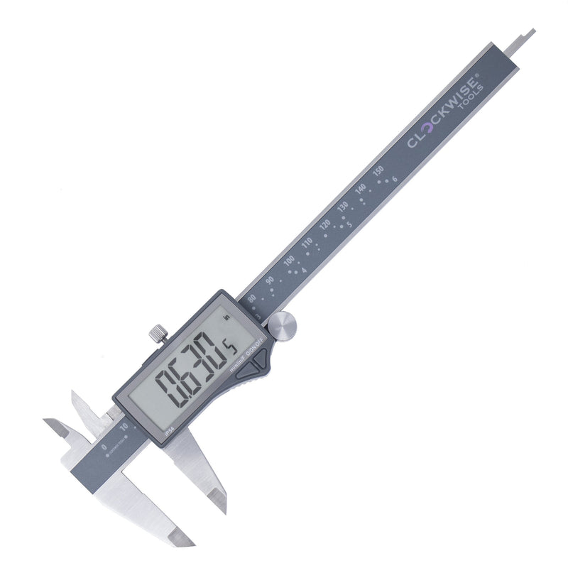 IP54 Grade Digital Caliper, DCLR-0605 0-6" /150mm, Inch/Metric/Fractions Conversion, Stainless Steel, Large LCD Screen 6inch