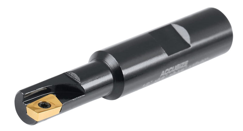 Accusize Industrial Tools 1/2'' 90 Deg Square Shoulder Indexable End Mill with Carbide Apkt11T3 Inserts, 0056-0913 1/2" Cutting Dia., 5/8" Shank, 1 Flute