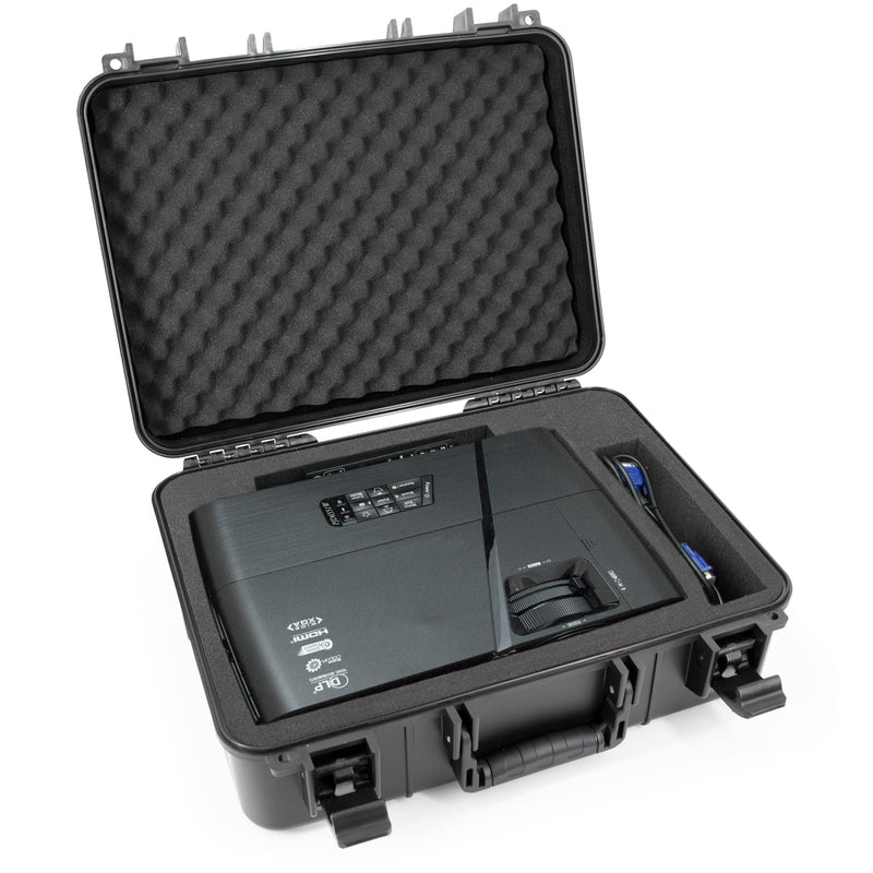 CASEMATIX Projector Hard Case with Custom Foam Compatible With Epson VS240, EX3240, VS345, VS340, VS335W, EX7240 Pro, EX5240 – Travel Case with Hard Shell Protection – Fits Up to 14.5" x 10.5" x 4.5"