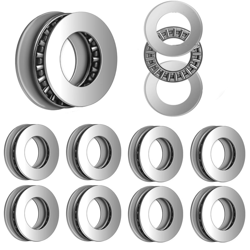 Atoplee Thrust Needle Roller Bearings with Washers,10 Set 8x19mm Thrust Needle Roller Industrial Bearing Each 1pc Cage Needle and 2pcs Washers [AXK0819 with 2AS] AXK0819+2AS 10