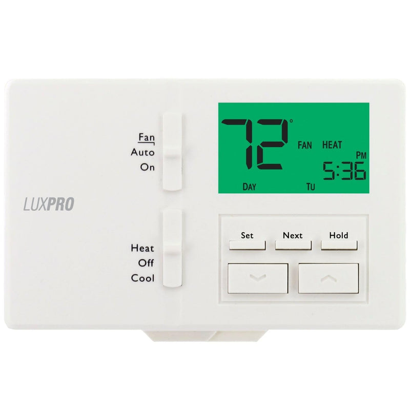 Lux Pro P711 Programmable 7 Day Thermostat for Home Use; 1 Heat, 1 Cool