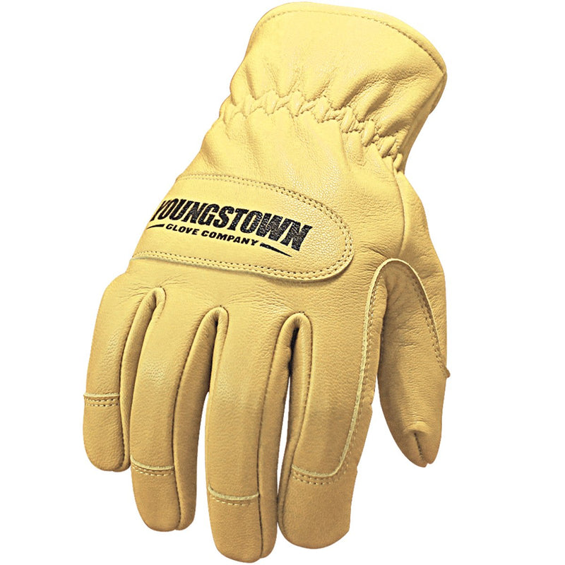 Youngstown Glove Ground Double Layered Leather Work Gloves For Men - Arc Rated, Puncture Resistant - Tan, Large