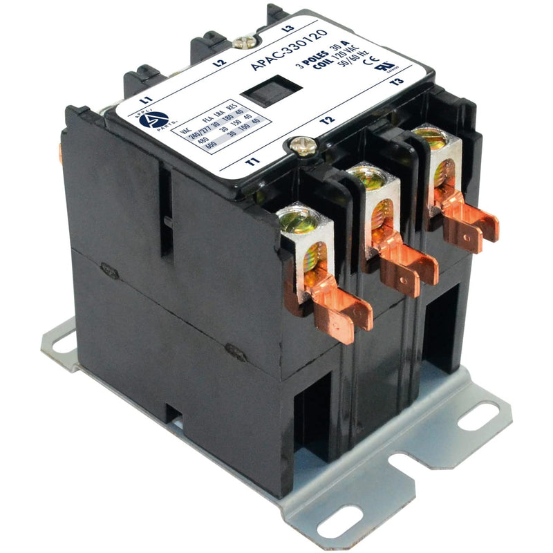 Appli Parts APAC-330120 Heavy Duty 3 Poles Contactor 30 Amp 120 Volts Coil Replacement for ac Compressor and Electrical Applications UL Certified 476929 3 Pole 120 Volts