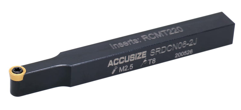 Accusize Industrial Tools 3/8 x 3-1/2 in SRDCN06-2J Indexable Toolholder for RCMT220 Inserts, 2376-0006 3/8 x 3-1/2 inch