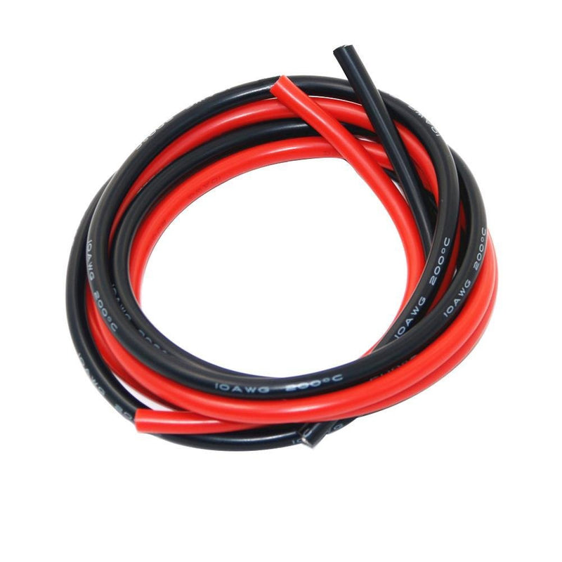 BNTECHGO 10 Gauge Silicone Wire 10 ft red and 10 ft Black Flexible 10 AWG Stranded Tinned Copper Wire 10 silicone wire red 10ft and black 10ft Silicone Wire Red and Black