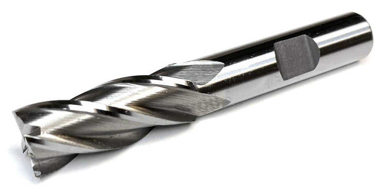 HHIP 5802-0562 4 Flute High Speed Steel Single End Center Cut End Mill, 9/16" x 1/2" 9/16" Dia x 1/2" Shank HSS