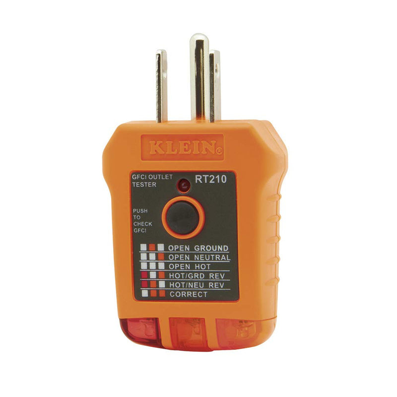 Klein Tools RT210 Outlet Tester, Receptacle Tester for GFCI / Standard North American AC Electrical Outlets, Detects Common Wiring Problems GFCI Testing - NewNest Australia