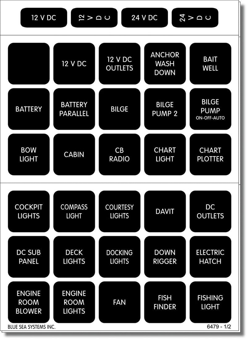 Blue Sea 4216 WeatherDeck Water Resistant Panel Labels - 60 by Blue Sea Systems