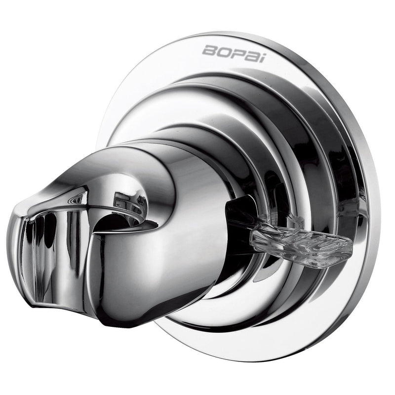 BOPai Suction Shower Head Holder, Relocatable Handheld Showerhead Holder, Chrome, Suitable for Installation On Smooth Surfaces Holder-Chrome