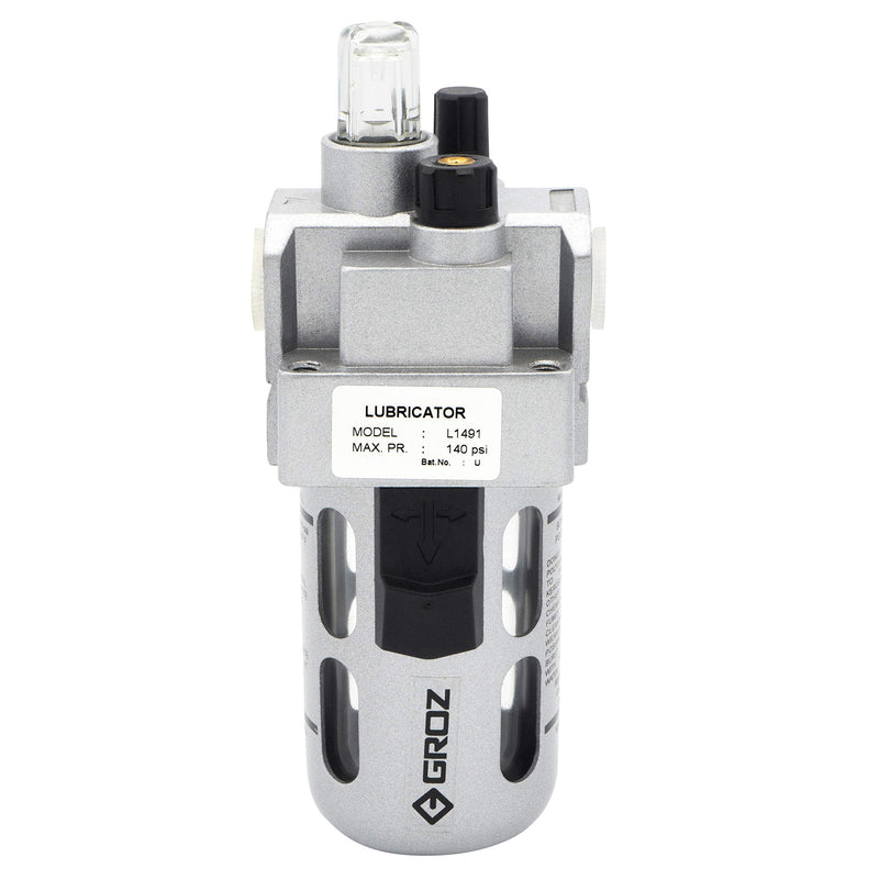 Groz 60256 Lubricator with Polycarbonate Bowl & Guard. Intermediate - 1/4" NPT