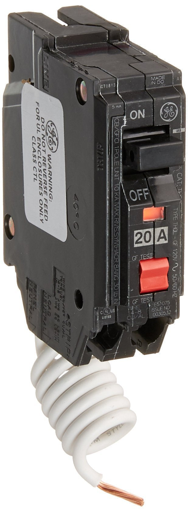 GE Energy Industrial Solutions TV206977 GE 20A SP GFCI Breaker, No Size, No Color