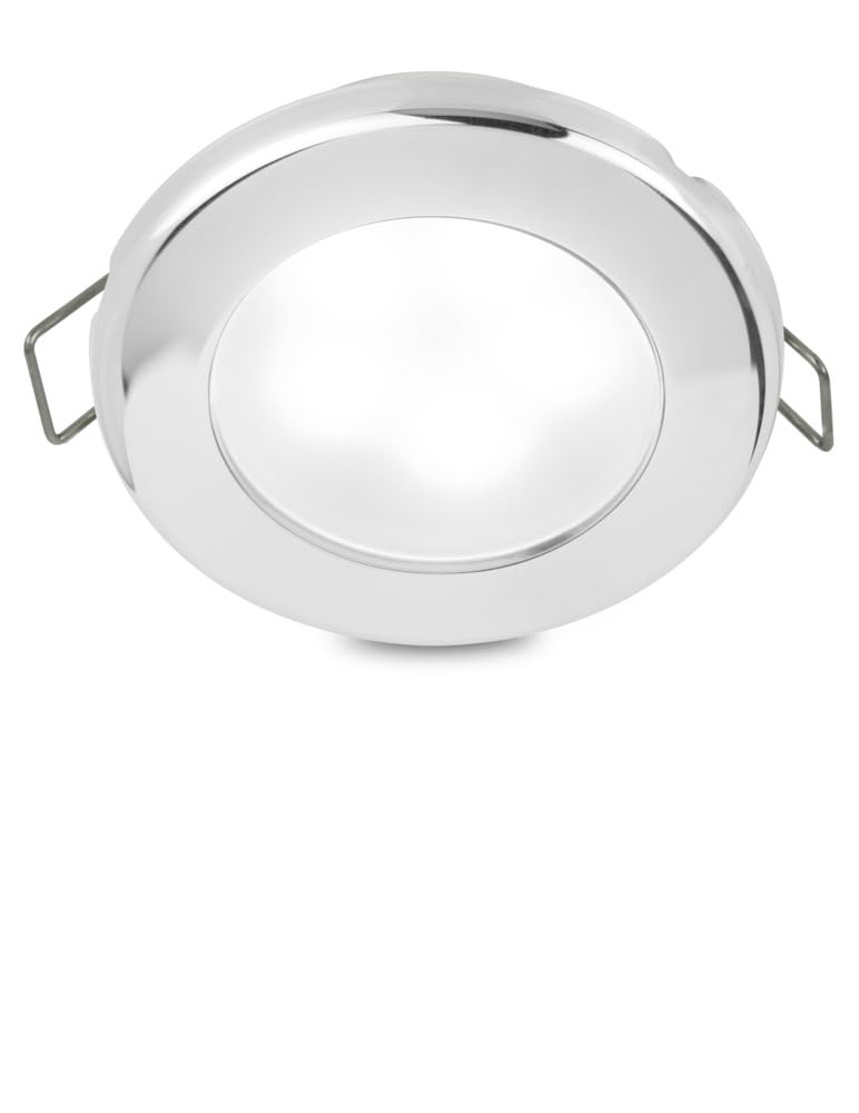 Hella Marine EuroLED 75 3" Round Spring Mount Down Light - Warm White LED - Stainless Steel Rim - 12V