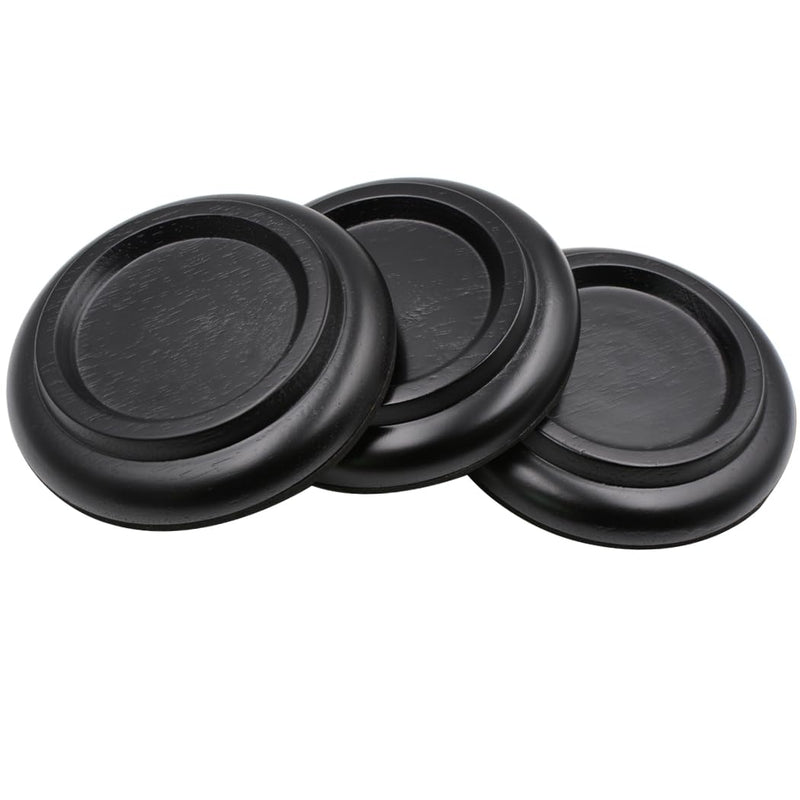 Piano Caster Cups Grand Piano Caster Cups Piano Leg Hardwood Cups Pads for Grand Piano (Wood Black, Set of 3) Wood Black