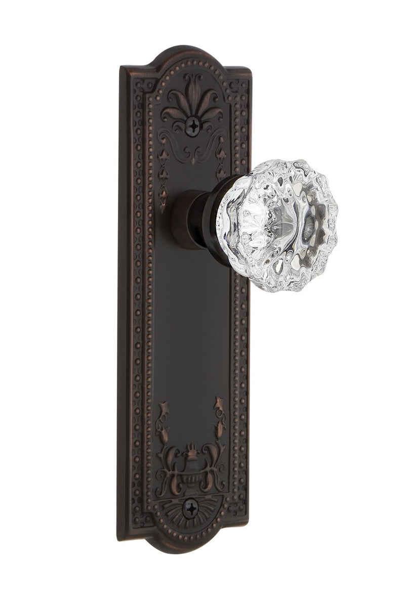 Nostalgic Warehouse Meadows Plate & Interior Crystal Door Knob Double Dummy Timeless Bronze
