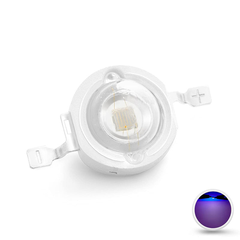 CHANZON 10 pcs High Power Led Chip 3W Purple Ultraviolet (UV 395nm / 400mA - 500mA / DC 3V - 3.4V / 3 Watt) SMD COB Light Emitter Components Diode 3 W Ultra Violet Bulb Lamp Beads DIY Lighting G) Purple Uv (395nm)