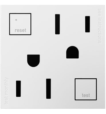 Legrand adorne 15A GFCI Tamper-Resistant Outlet (White Finish), AGFTR2152W4 Standard Outlet White