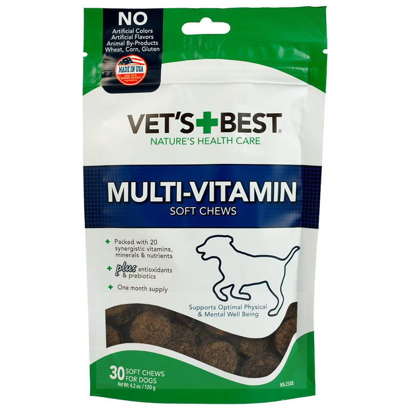 Vet's Best Multi-Vitamin Soft Chew Dog Supplements | Vitamins for Dogs | Supports Dogs Physical and Mental Health | 30 Day Supply - PawsPlanet Australia