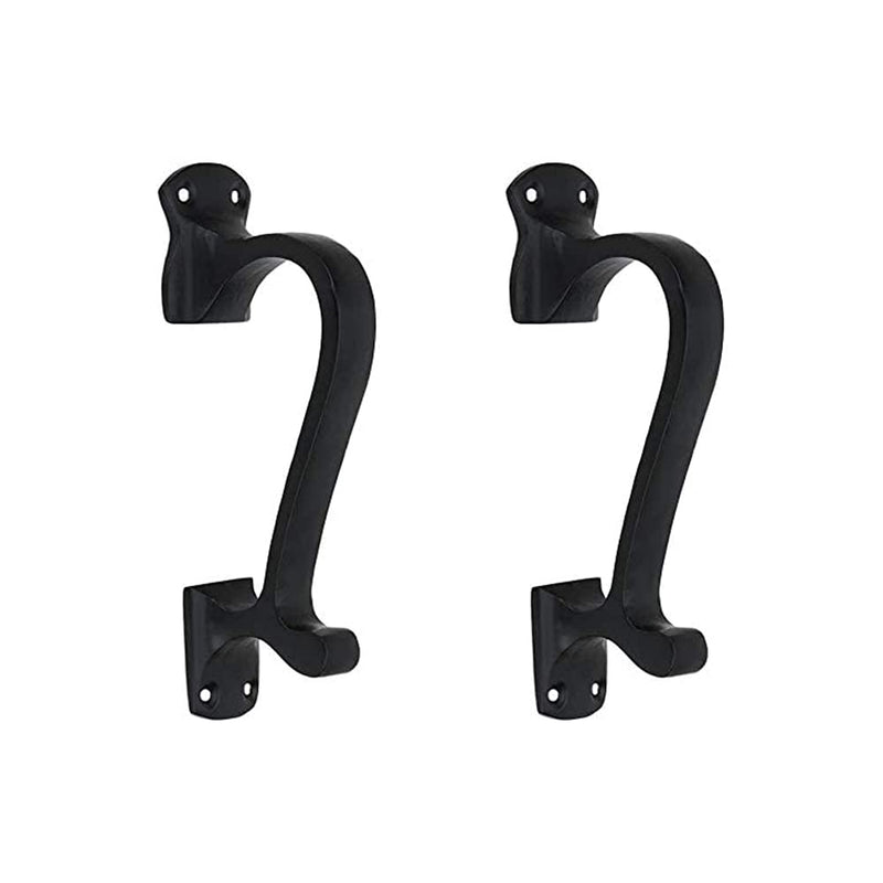 A29 Set of 2 Door Handle Pull, Heavy Duty Long Door Pulls for Kitchen Cabinets, Cabinet Pulls, Closet Pulls, Cast Iron Black Powder Coat Finish Gate Handles